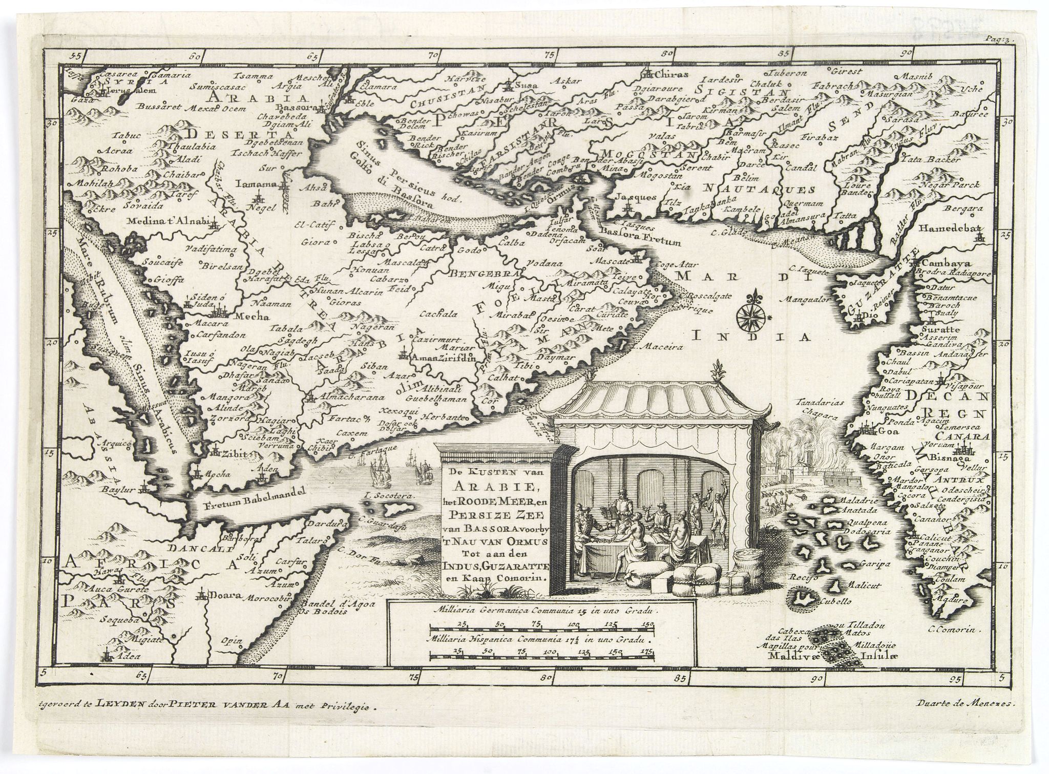 VAN DER AA, P., De kusten van Arabie het Roode Meer en Persize Zee.., antique map, old maps