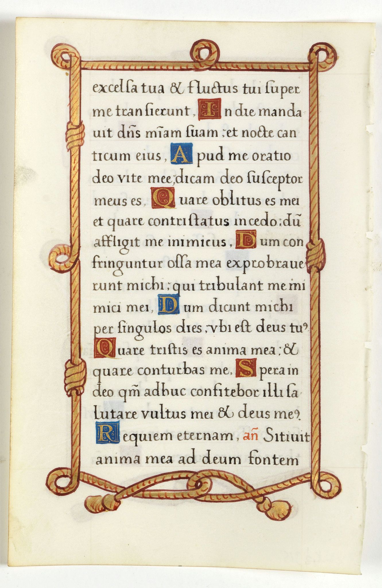 BOOK OF HOURS, Leaf on vellum from a manuscript Book of Hours., antique map, old maps