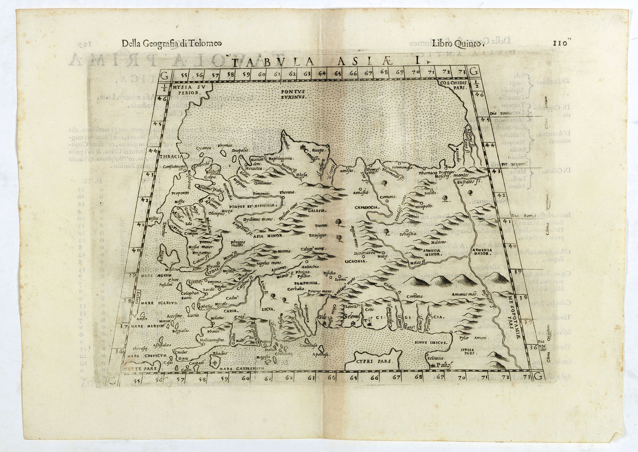 RUSCELLI, G., Tabula Asiae I., antique map, old maps