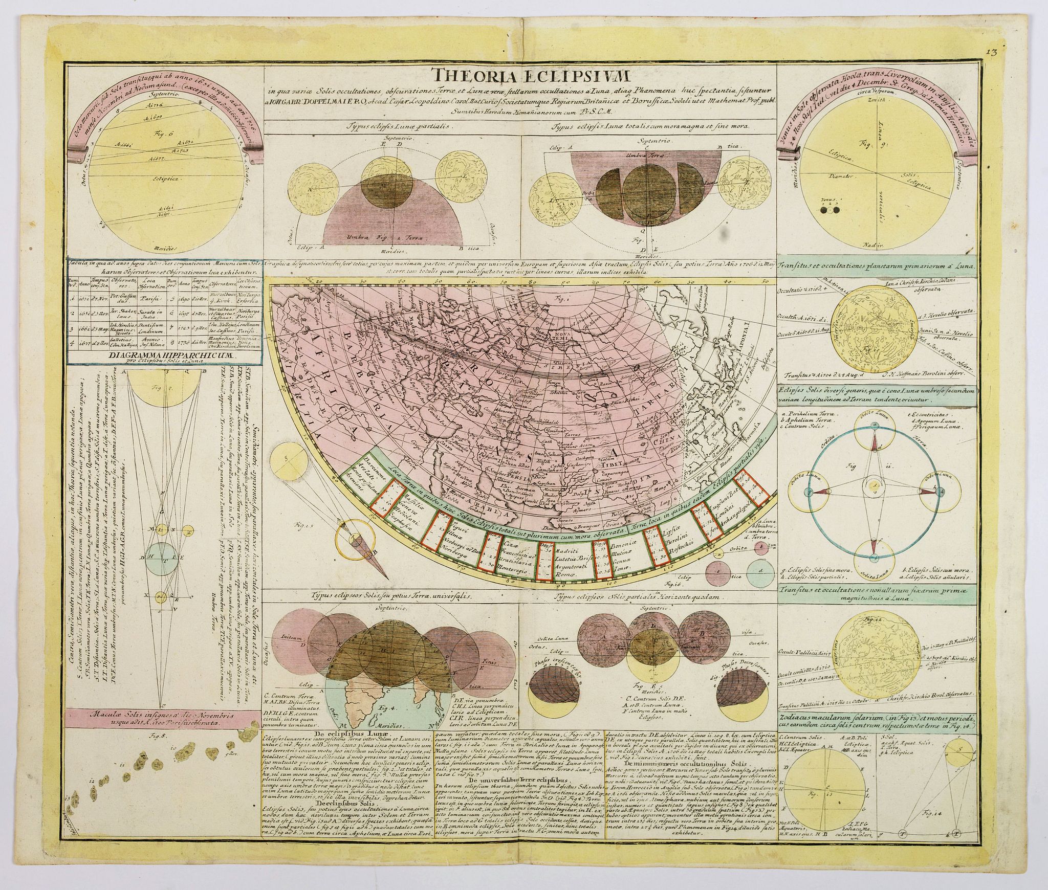 HOMANN HEIRS., Theoria Eclipsium. . ., antique map, old maps