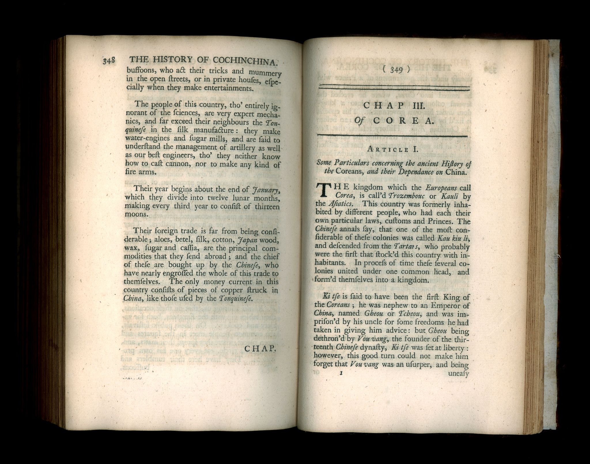 KNAPTON, J. and P., The Modern History, by way of sequel to Mr. Rollin's ancient history. Vol. I. Containing the history of China., antique map, old maps