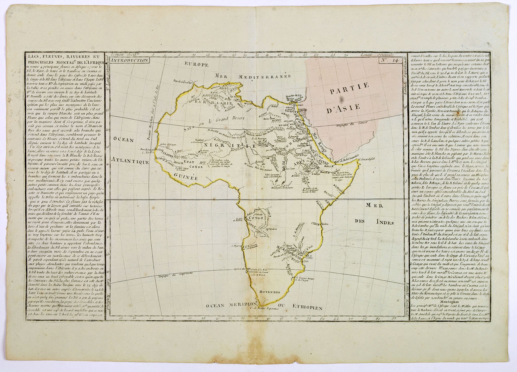 CLOUET, J.B., Lacs, Fleuves, Rivieres et Principales Montagnes de L'Afrique., antique map, old maps