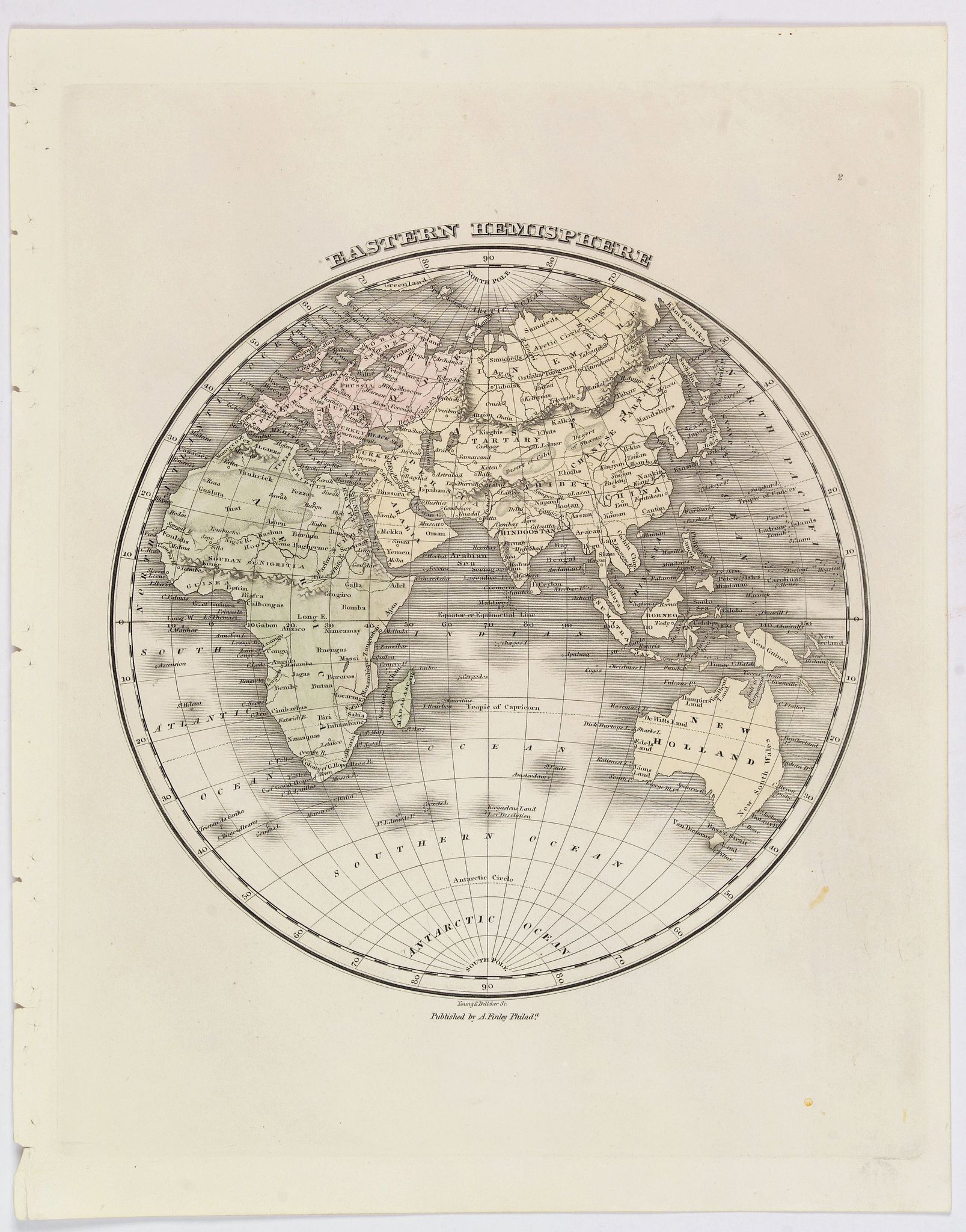 FINLEY, A., Eastern Hemisphere., antique map, old maps
