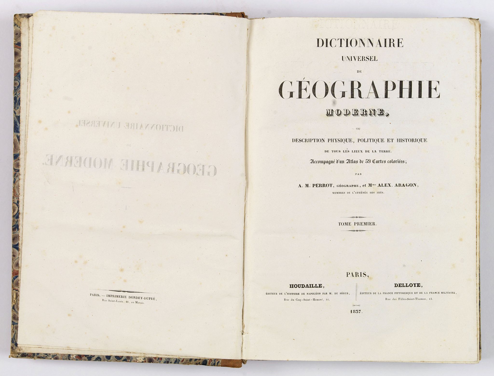 PERROT, A.M. / Aragon, A., Dictionnaire Universel de Geographie Moderne, Description Physique, Politique et Historique. . ., antique map, old maps