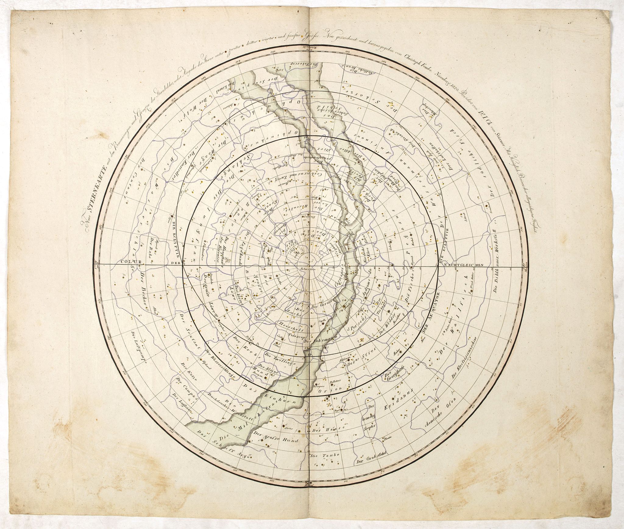 WALCH, J., Neue Sternkarte . . ., antique map, old maps