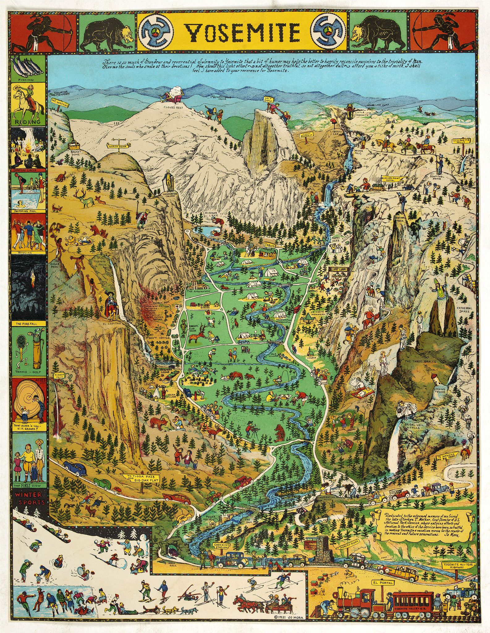 MORA, J., Yosemite, antique map, old maps