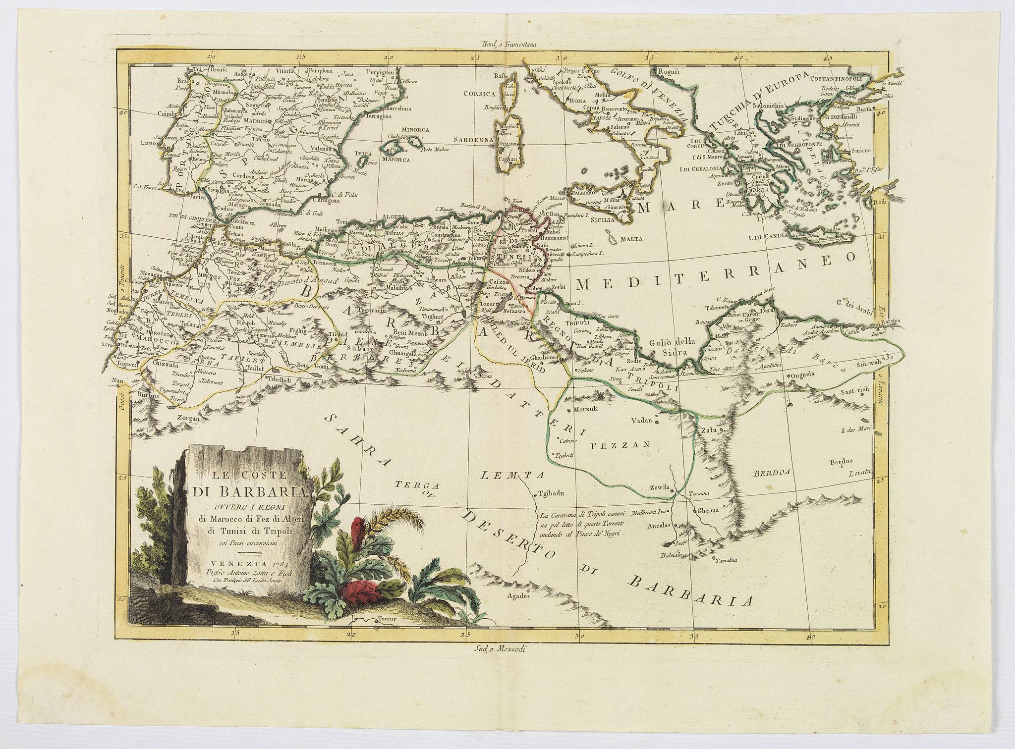ZATTA, A., Le Coste di Barbaria. . ., antique map, old maps