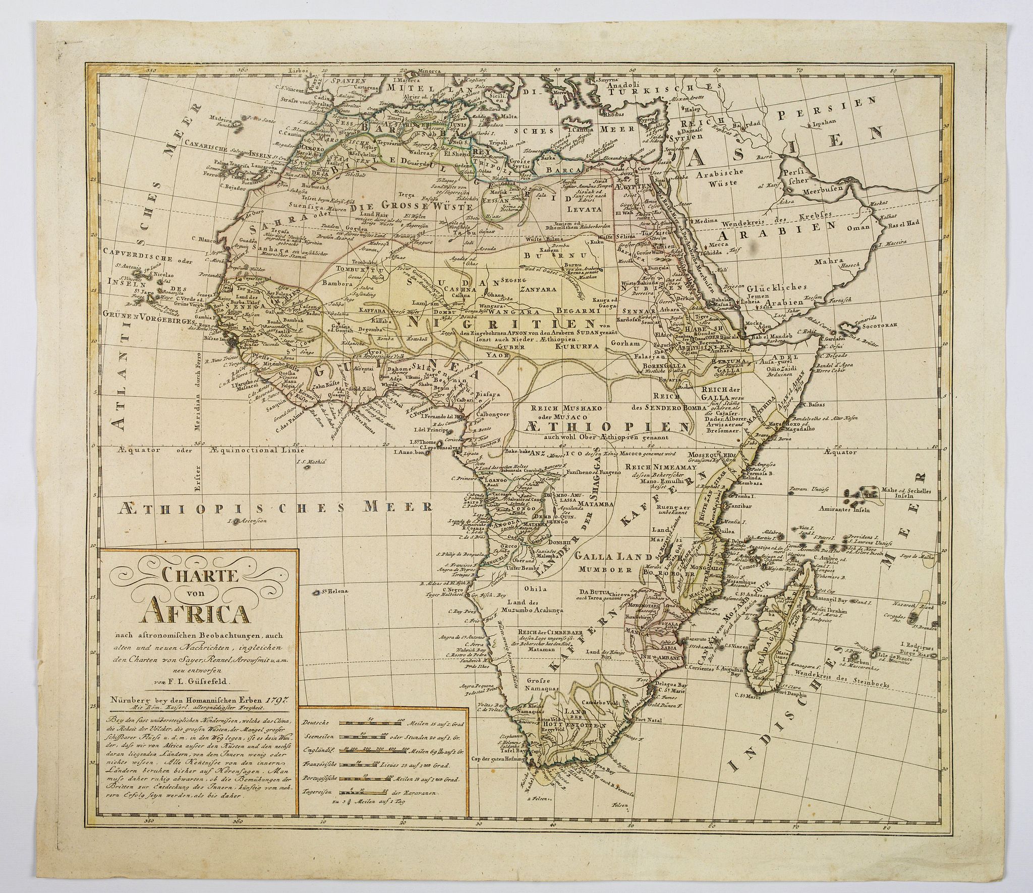 HOMANN HEIRS., Charte von Africa., antique map, old maps