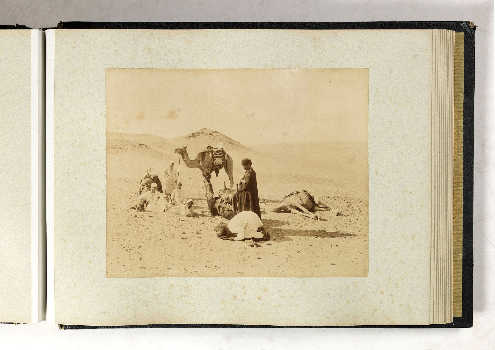 ZANGAKI BROTHERS AND OTHERS ?, Tourist album with 85 albumen prints of Egypte, Ssudan, etc., antique map, old maps