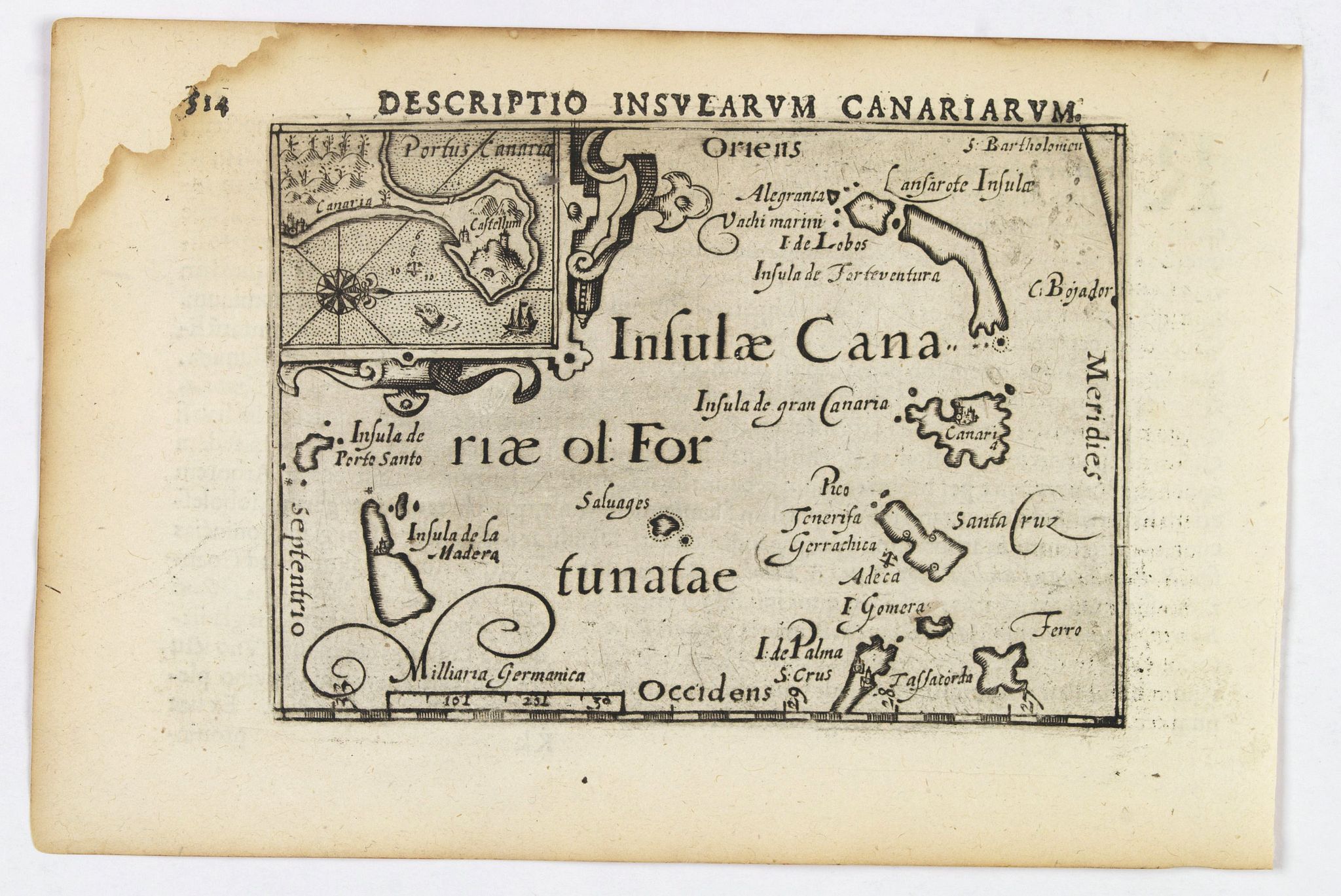 LANGENES, B. / BERTIUS, P., Descriptio Insularum Canariarum., antique map, old maps
