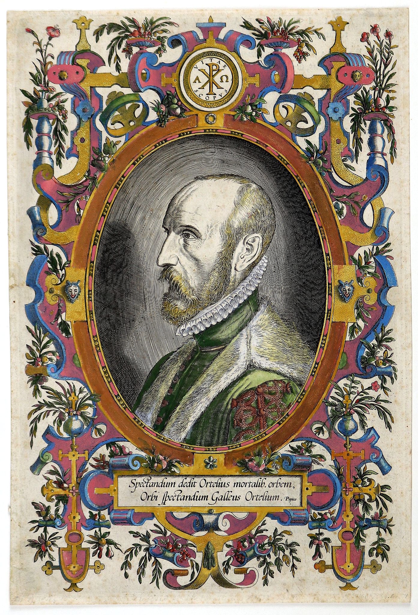 ORTELIUS, A., Spectandum dedit Ortelius mortalib. Orbem, Orbi spectandum Galleus Ortelium. Papins., antique map, old maps