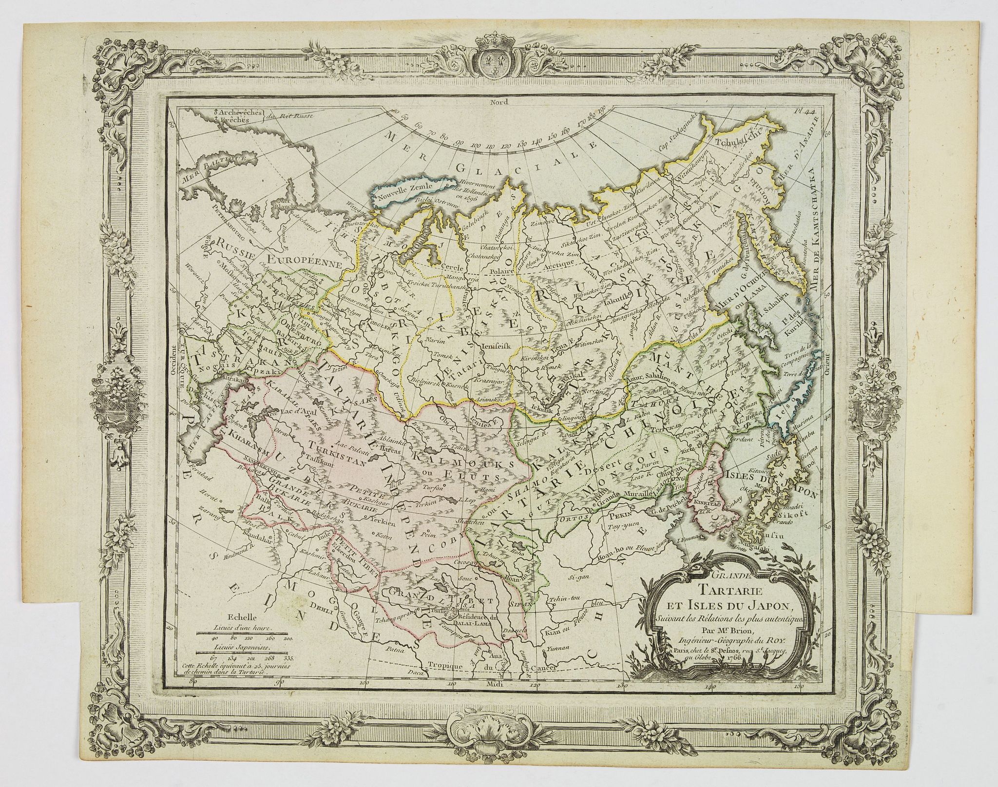 BRION DE LA TOUR, L., Grande Tartarie et Isles du Japon., antique map, old maps