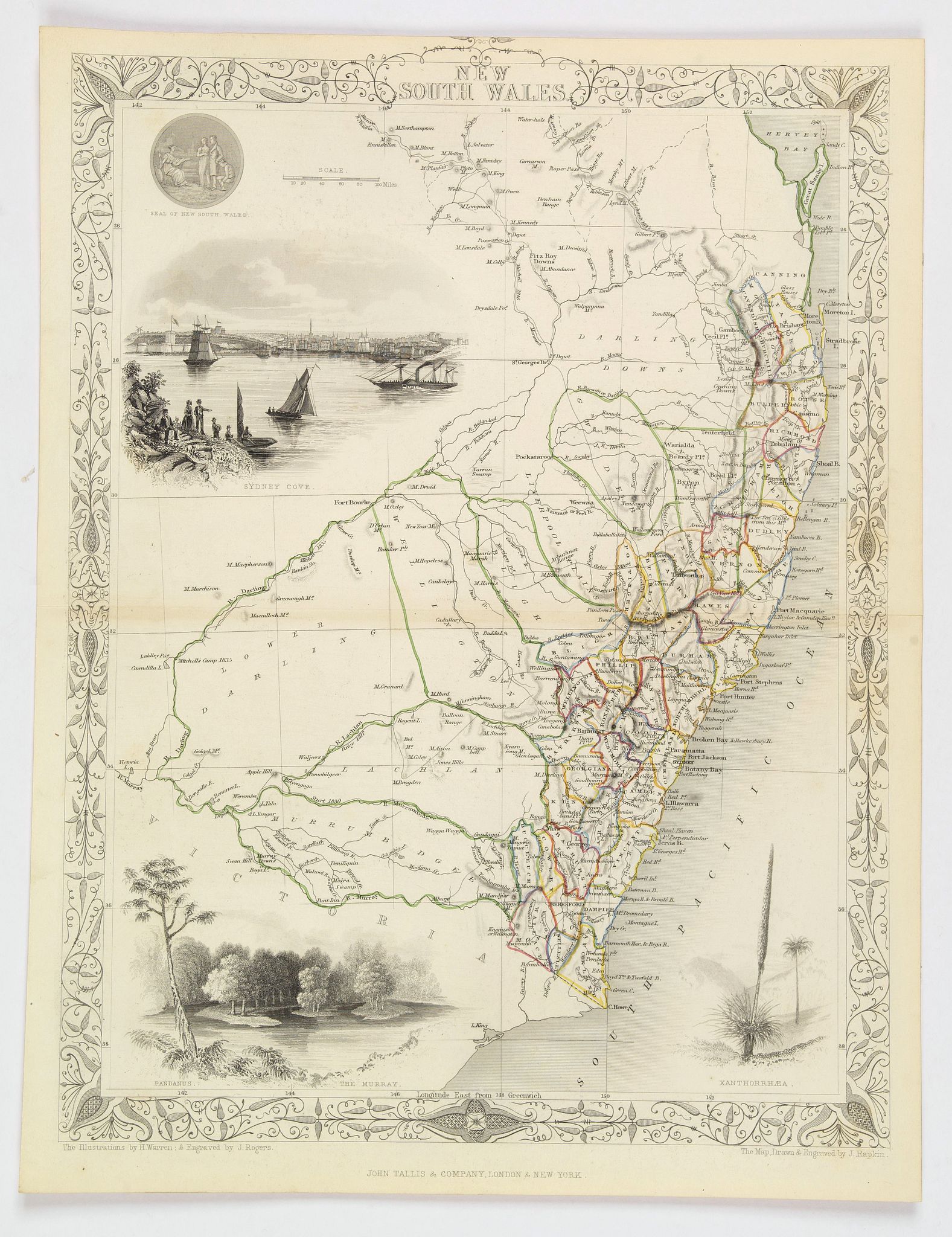 TALLIS, J., New South Wales., antique map, old maps