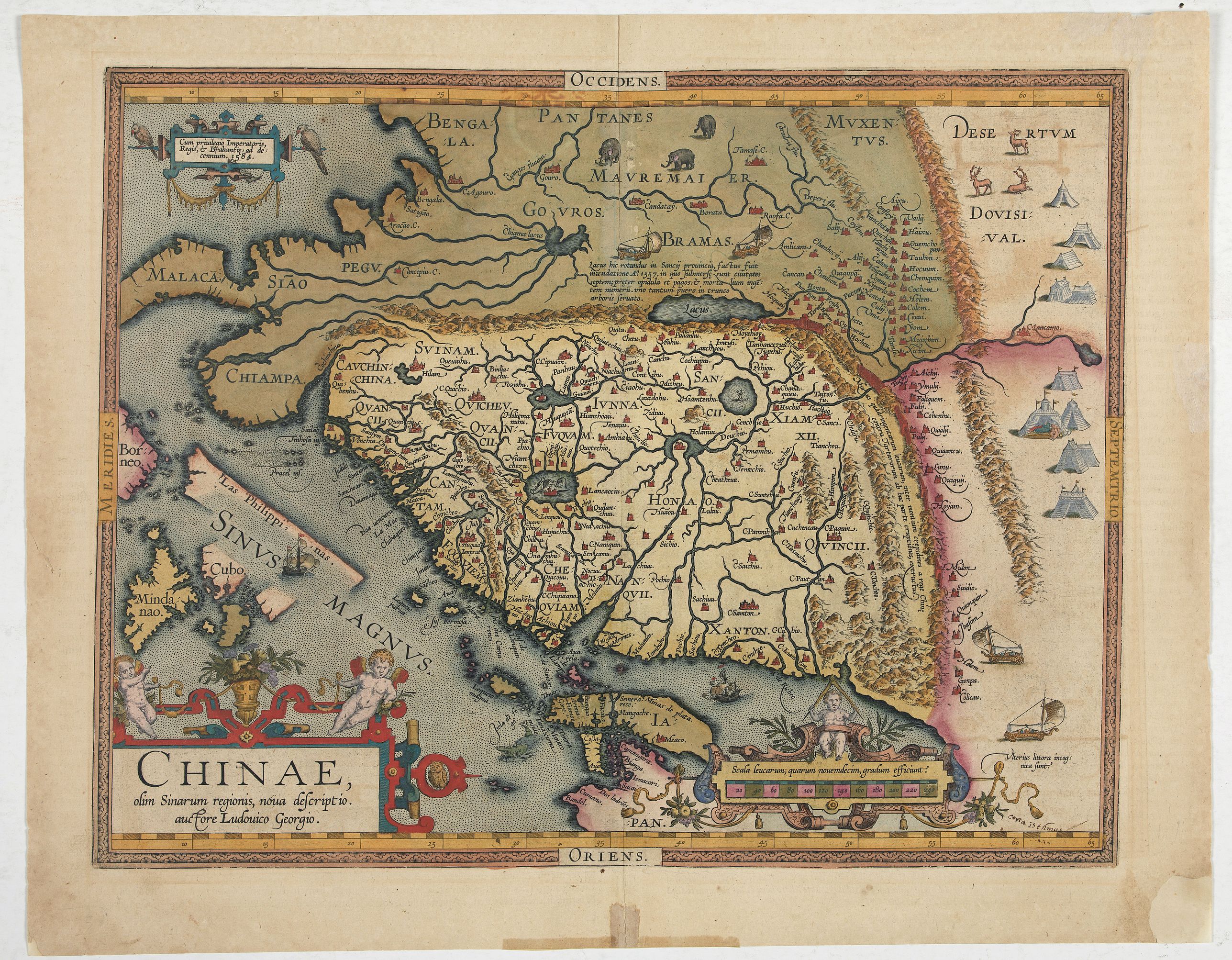 ORTELIUS, A., Chinae, olim Sinarum Regionis, nova descriptio. Auctore Ludovico Georgio., antique map, old maps
