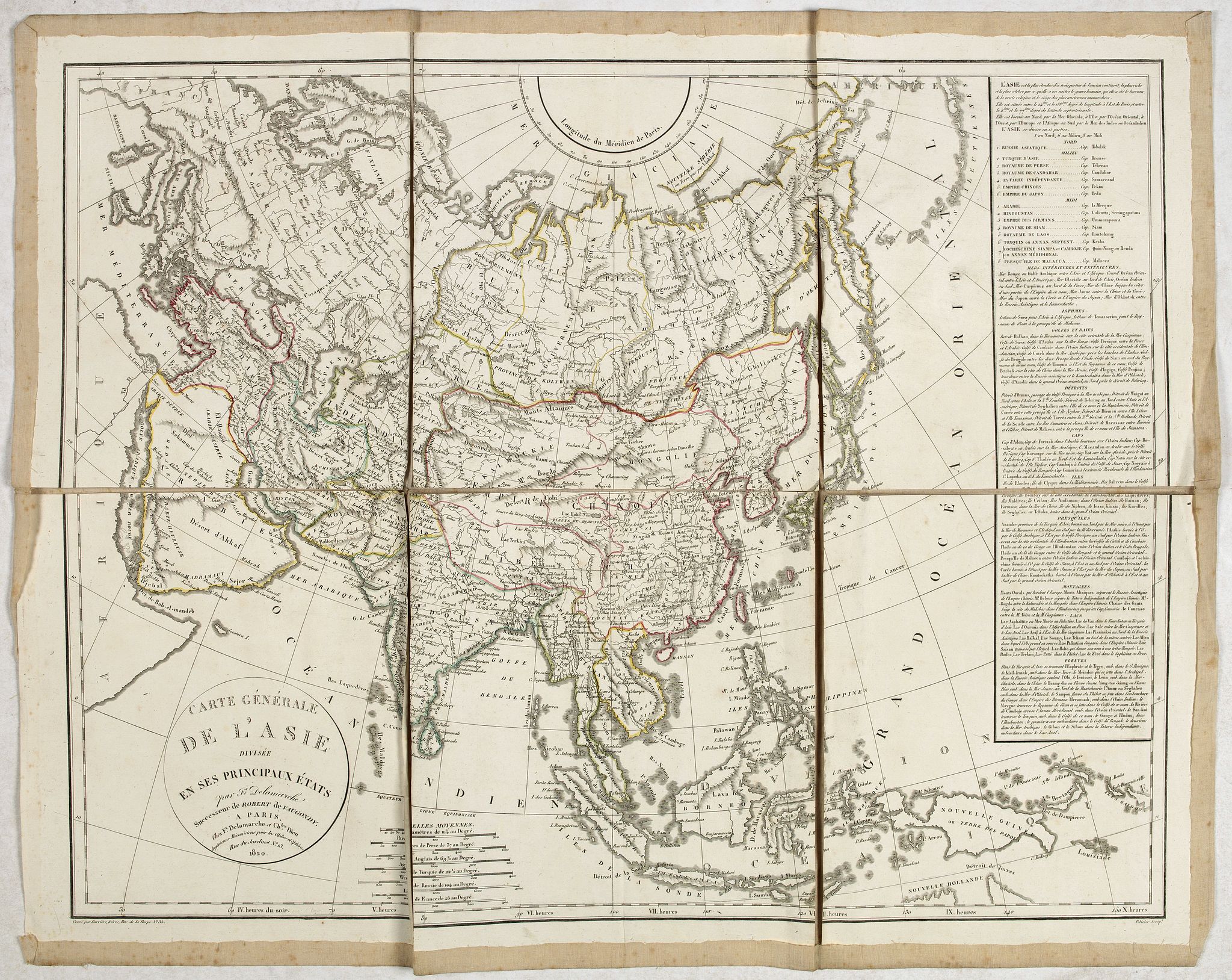 DELAMARCHE, F., Carte générale de L'asie . . ., antique map, old maps