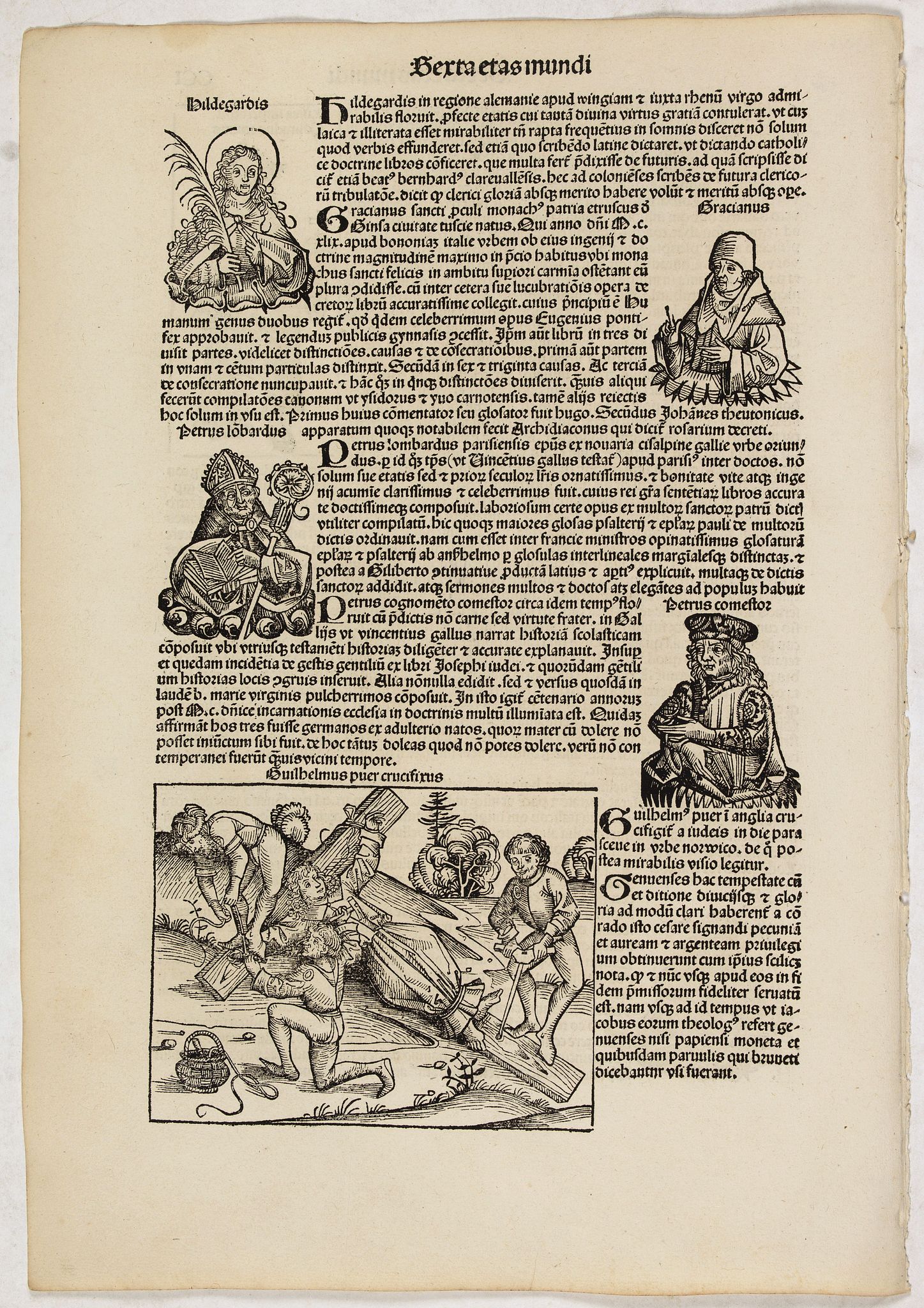 SCHEDEL, H., Sexta etas mundi. CCI, antique map, old maps
