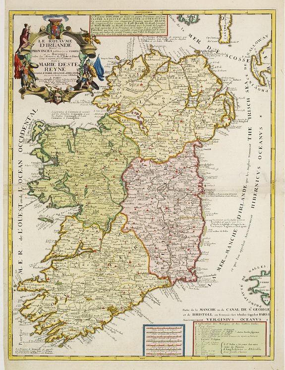 NOLIN, J.B., Le Royaume d'Irlande.., antique map, old maps