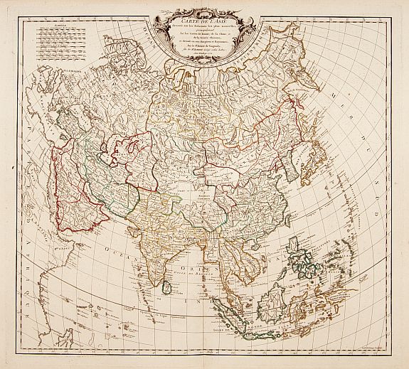 ROBERT DE VAUGONDY, G., Carte de l'Asie dressé sur les relations les plus.., antique map, old maps