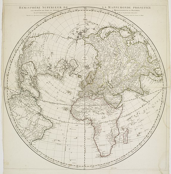 CHRYSOLOGUE, le Père., Hémisphère Supérieur de la Mappemonde projetée sur l'Horizon. . ., antique map, old maps