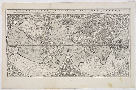 MERCATOR, R., Orbis Terrae Compendiosa Descriptio., antique map, old maps