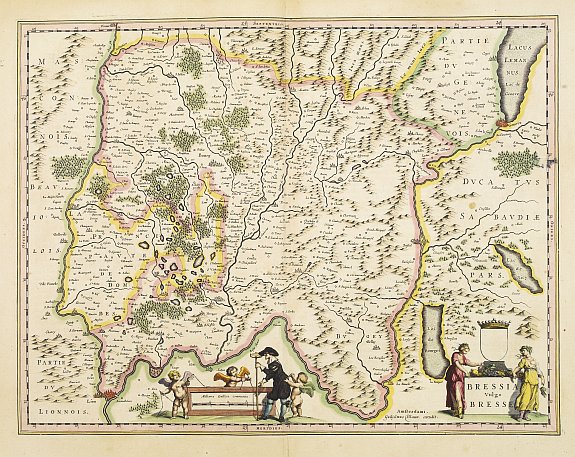 BLAEU,W.,  Bressia vulgo Bresse., antique map, old maps