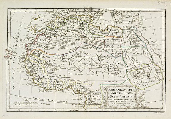 DE VAUGONDY, R. de, Barbarie, Egypte, Nigritie, Guinée, Nubie.., antique map, old maps