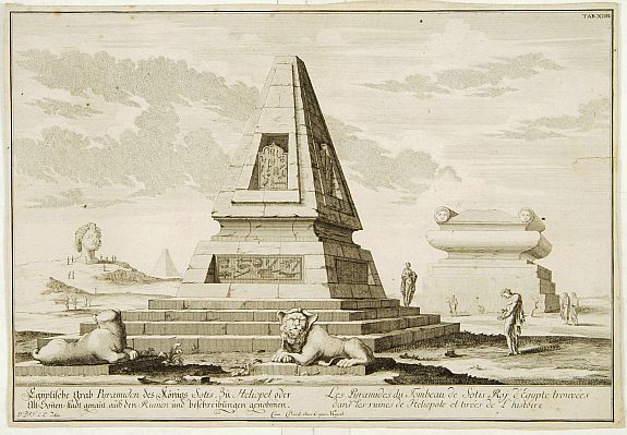 FISCHERS., Les Pyramides du tombeau de Sotis?, antique map, old maps