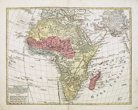 LOTTER, T.C., Africa concinnata secundum observationes…, antique map, old maps