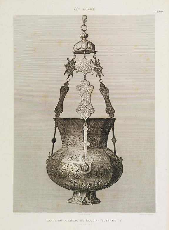 PRISSE D'AVENNES, E., Lampe du Tombeau du Soultan Beybars II., antique map, old maps