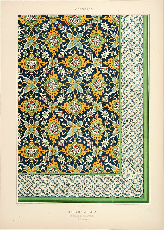 PRISSE D'AVENNES,E., Faïences murales du Tekyeh des Derwiches., antique map, old maps