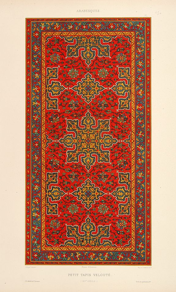 PRISSE D'AVENNES,E., Petit tapis velouté., antique map, old maps