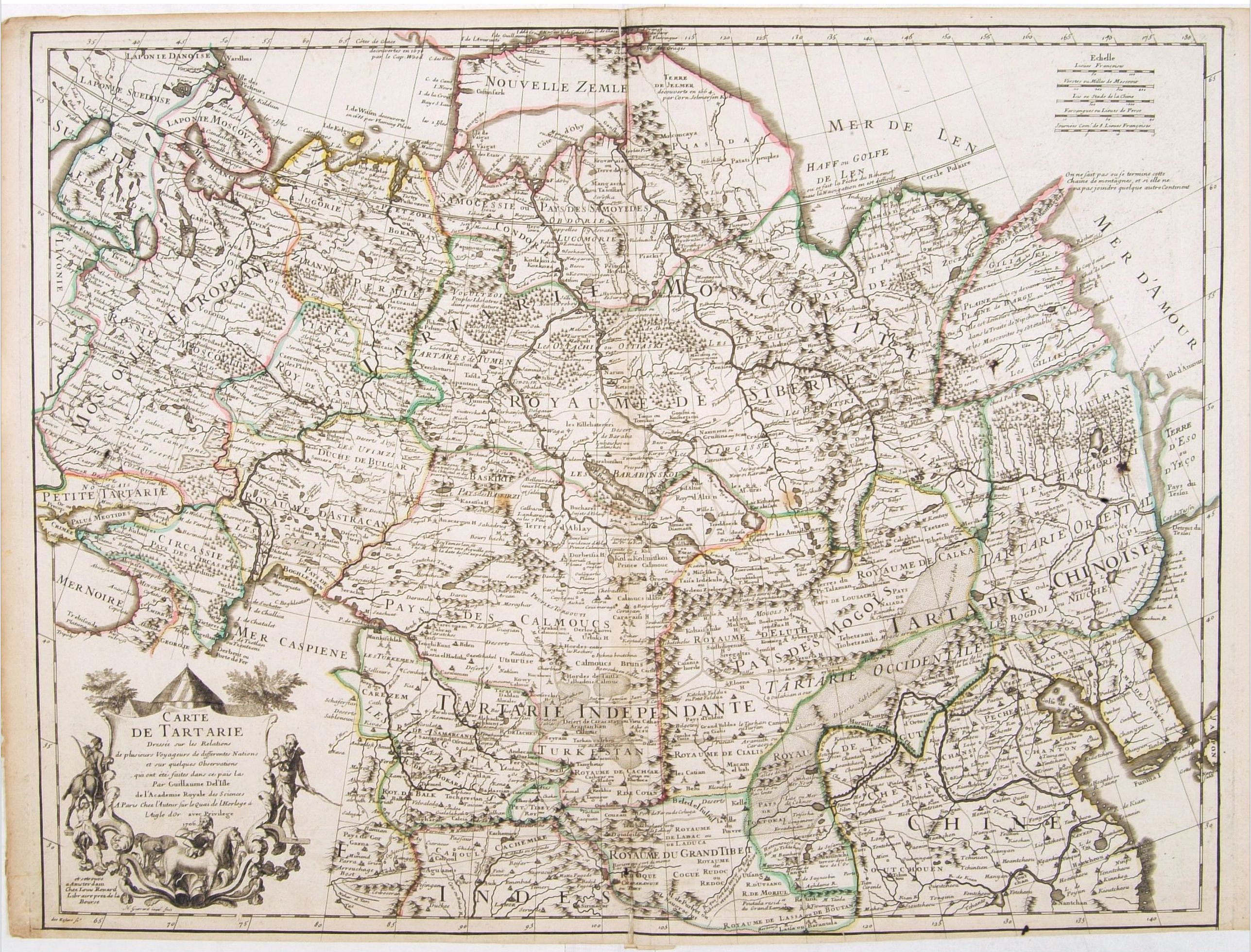 L'ISLE, G. de. / RENARD, L., Carte de Tartarie.., antique map, old maps