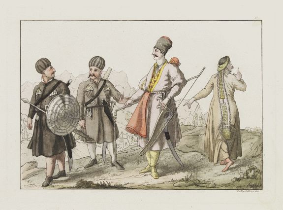 FERRARIO, G.,  [Costumes des Karabulaks - Caucase], antique map, old maps