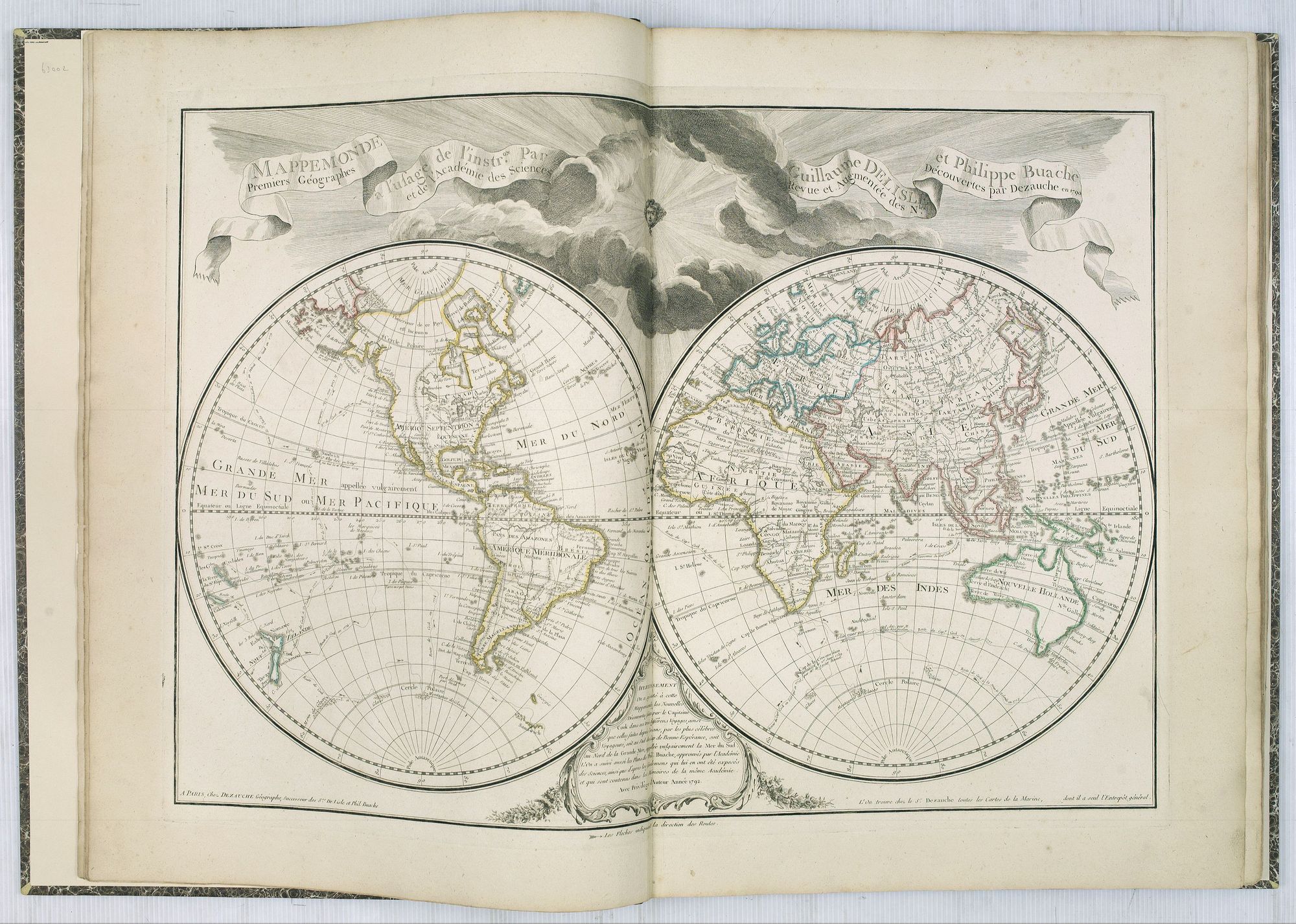 L'ISLE, G. de. / BUACHE / DEZAUCHE., Atlas géographique des quatre parties du monde., antique map, old maps