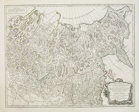 ROBERT DE VAUGONDY, G., Partie Orientale de l'Empire de Russie en Asie.. et les Confins de la Tatarie Chinoise. . ., antique map, old maps