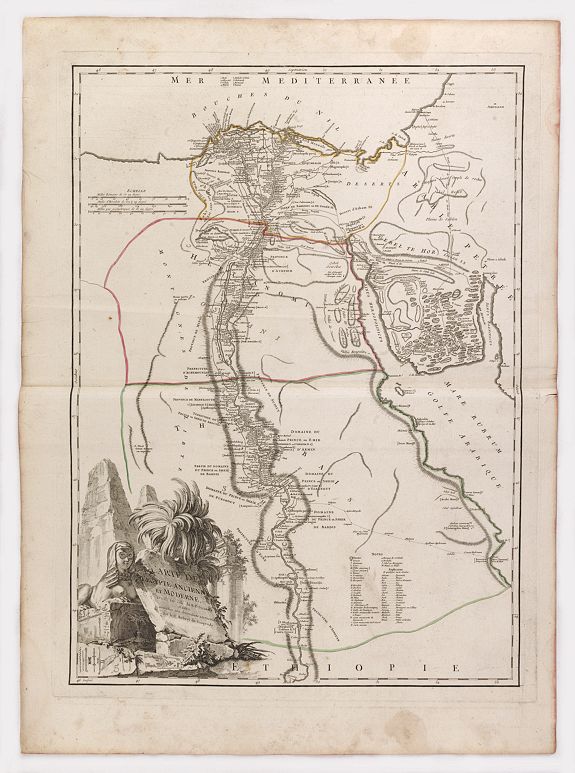 ROBERT DE VAUGONDY, G., Carte d' l'Egypte ancienne et moderne. . ., antique map, old maps
