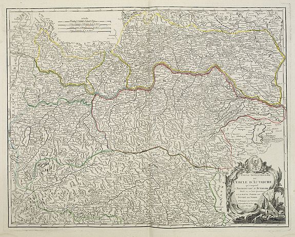 ROBERT DE VAUGONDY,G., Partie Septentrionale du Cercle d'Autriche. . ., antique map, old maps