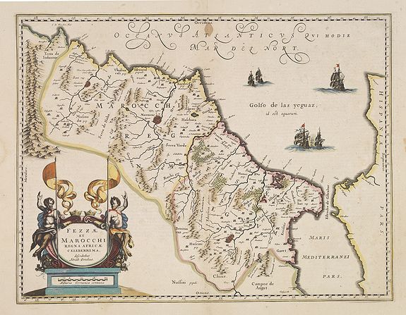 JANSSON, J., Fezzae et Marocchi Regna Africae celeberrima., antique map, old maps
