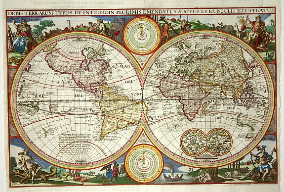 VISSCHER,N., Orbis Terrarum Typus.., antique map, old maps