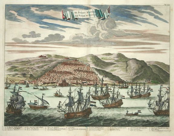 STOOPENDAAL,D., De Stadt Algiers La Ville d'Alger., antique map, old maps