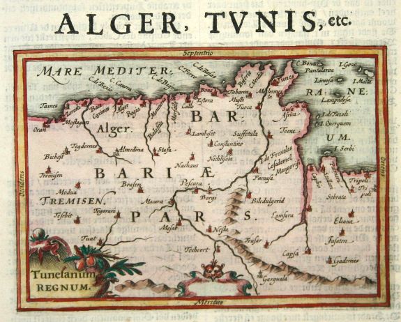 ANONYMOUS., Tunetanum Regnum, antique map, old maps