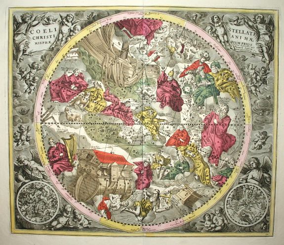 SCHENK,P./ VALK,G., Coeli Stellati Christiani Haemisphaerium Prius., antique map, old maps
