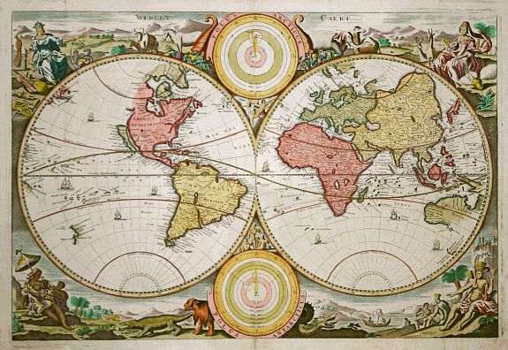 STOOPENDAAL,D., Werelt Caert Orbis terrarum, antique map, old maps