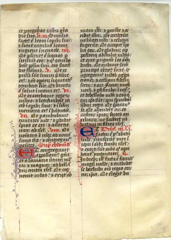 BREVIARY, Leaf on vellum from a manuscript Breviary., antique map, old maps