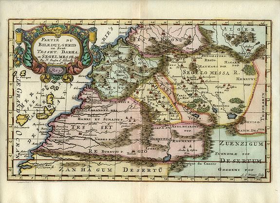 SANSON, N., Partie du Biledulgerid ou sont Tesset., antique map, old maps