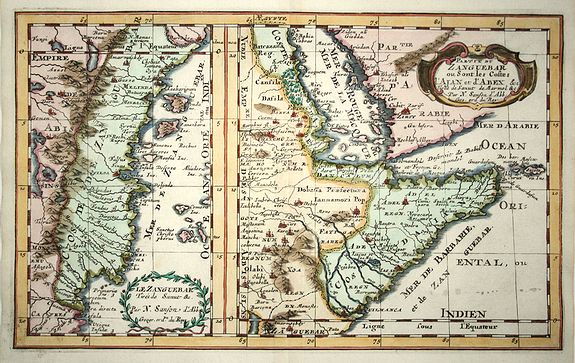 SANSON, N., Le Zanguebar Tiree de Sanut &c. / Partie du Zanguebar ou Sont les Costes d'Ajan et d'Abix &c., antique map, old maps