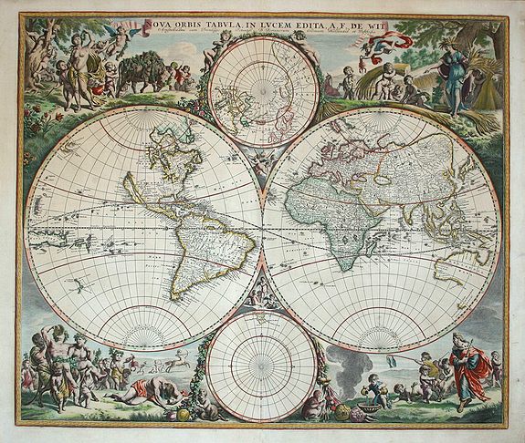 WIT,F. de., Nova Orbis Tabula, in Lucem Edita., antique map, old maps