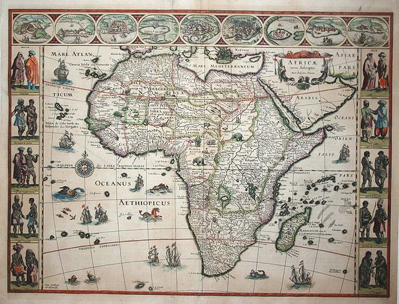BLAEU, W., Africae Nova Descriptio, antique map, old maps