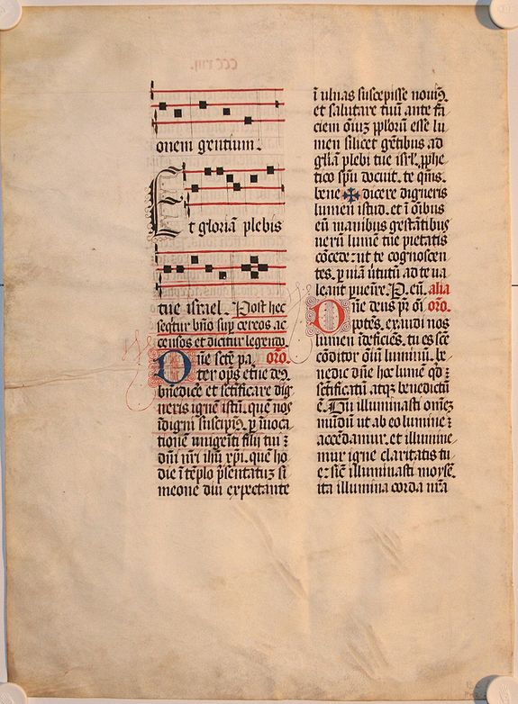 BREVIARY, Leaf from a manuscript breviary on vellum., antique map, old maps