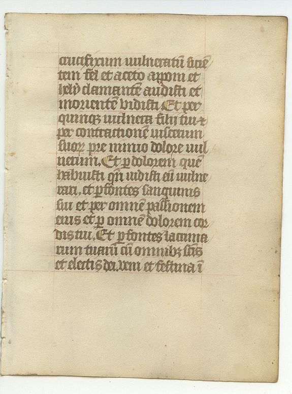 BOOK OF HOURS, Leaf on vellum from a manuscript Book of Hours., antique map, old maps